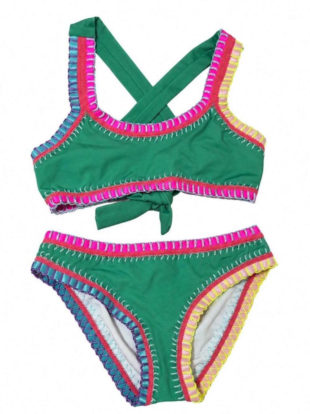 Platinum Swimwear Girls Colorful Two Piece Bikini Swimsuit Size 8